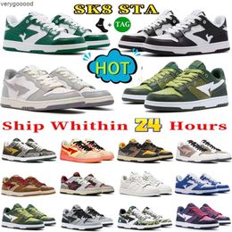 Sk8 Men Women Casual Shoes Womens Sta Low Sneakers Court Nigo A Bathing Apes Platform Shoe Mens Light Grey Cream Beige Triple White