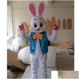 Mascot Costumes Halloween Easter Bunny Costume High Quality Cartoon P Theme Character Adt Size Christmas Carnival Birthday Party Fan Dhwcb