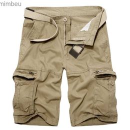 Men's Shorts 2022 Mens Military Cargo Shorts Summer army green Cotton Shorts men Loose Multi-Pocket Shorts Homme Casual Bermuda Trousers 40 240227