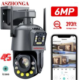 Sim Card PTZ IP Camera Dual Len 60X Zoom Outdoor Human Detection Wireless CCTV Security Surveillance 2 Way Audio