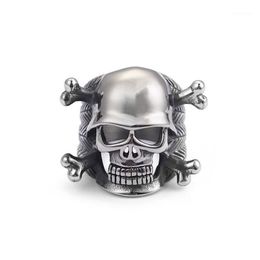Skull Rings 316L Stainless Steel Ring for Punk Rock Warrior Mens Biker Jewelry1253N