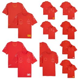 F1 series racing suit 2024 new T-shirt red team uniform POLO shirt plus size shirt for men and women