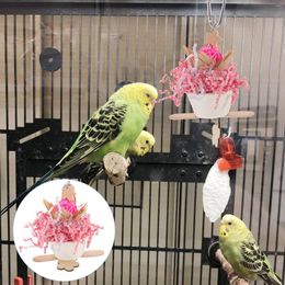 Other Bird Supplies Parrot Toy Small Toys Hanging Chew Cage Bite Biting Wooden Teething Funny Foraging