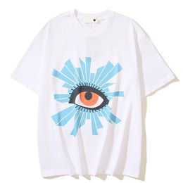 Eye Print Vintage T-shirt Men Summer Round Neck Hip Hop Tshirts Cotton Tee 3 Colors Streetwear Clothing