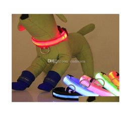 Adjustable Night Safety Led Flash Dog Collars Led Light Leash Puppy Dog Collars Home Pet Supplies Drop Ship 2Keeq8993499