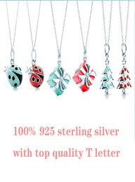 Box Ladybug Christmas Tree Necklaces forLady with Logo collar AG925 Silver collier Chain designer TF lady Femme T letter love 3963589