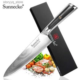 Kitchen Knives Sunnecko Pro Chef Damascus Steel Kitchen Knife VG10 Core 73 Layers Slicing Splitting Peeling Meat Fish Fruit Cooking Acessory Q240226