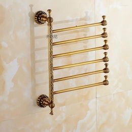 Bathroom Sink Faucets European Towel Rack Copper Thickening Antique Rotating Activity Bar Single And Double Pole