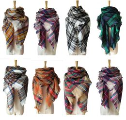 Winter Scarf 2017 Tartan Cashmere Scarf Women Plaid Blanket Scarf New Designer Acrylic Basic Shawls Women039s Scarves and Wraps6795473