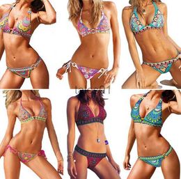 Women's Swimwear Super Sexy Indiana Totem Bandeau Padded Boho Style Sexy Women 6 Colors S-XL 240226