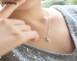 Drop Shipping 925 Silver Chain Necklaces Rhinestone Pendants&Necklaces Jewellery Collar Colar de Plata hot sell7224287