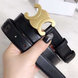Belts Designer Belt Black Genuine Leather Golden Buckle Time Limited Ceinture Femme Tan Triomphe Belt Buckles for Girls 240226