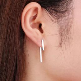 Stud Earrings Fashion And Simple Stainless Steel Smooth T-shaped Ear Buckle Clip Studs For Women Men Jewellery Accessory