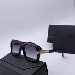 607 Black Gold Plastic Vintage Sunglasses Grey Gradient Retro Fashion Square Sunglasses Shades with box274l