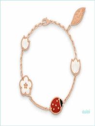 Charm Bracelets 2021 Series Ladybug Fashion Clover Charm Bracelets Bangle Chain High Quality S925 Sterling Sier 18K Rose Gold For 4606025