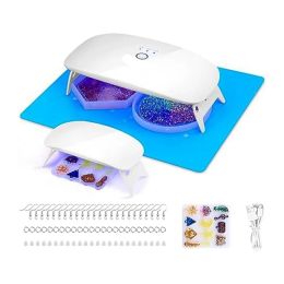 Back 1Set Resin UV Lamps Cushion And Earring Making Kit Fit For Resin Curing, Jewellery Making, DIY Craft