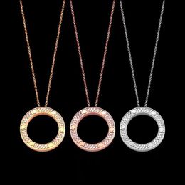 High Quality Brand Stainless Steel Lover Pendant Necklace Fashion Choker Full CZ Designer Necklaces For Screw Wedding Jewellery Gift248e