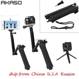 Selfie Monopods AKASO Multi-functional Handheld Tripods Selfie Stick 3 in 1 Extendable Monopod Selfie Stick for iPhone Samsung Sports Camera 24329