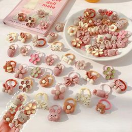 Hair Accessories 20Pcs/Set Cute Cartoon Bear Band Girls Elastic Bands Children Headwear Flower Bow Baby Kids