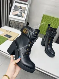 2024 Designer Polished Leather Martin Motorcycle boots loafers Chelsea Ankle Boots Full Grain Leather elasticity platform Women outdoor Flat booties cz240265