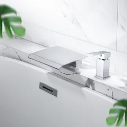 Bathroom Sink Faucets Basin Faucet Waterfall Spout Vanity Mixer Tap And Cold Water Chrome