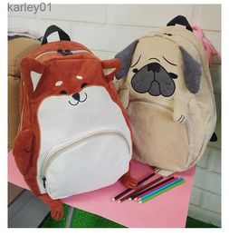 Backpacks SUPER QUALITY Japanese cute animal Pug bag original cloth backpack of junior high school students autumn schoolbag female gift YQ240226