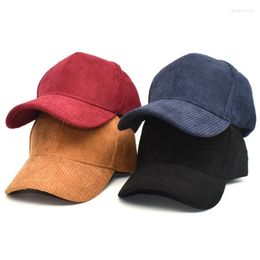 Ball Caps Corduroy Solid Color Adjustable Vintage Outdoor Baseball Cap Sun Protection Unisex Shade Women Stripe Dad Hat Snapback