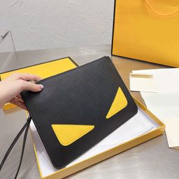 Men Clutch Bag Women Handbags Purse Genuine Leather Zipper Closure Inside Fashion Letters With Box Classic Hand Bags 26cm2695