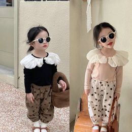 INS Girls cloud lapel long sleeve T-shirt spring kids cotton princess tops children all-matching bottoming clothes S1114