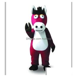 Mascot Costumes Halloween Classic Version Red Horse Cartoon Character Adt Women Men Dress Carnival Unisex Adts Drop Delivery Apparel Dhwaj