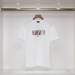 t shirt mens designer graphic tee tshirt clothes Rainbow lettering embroidery trend design oversized clothes tee top 3XL