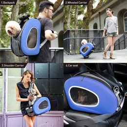 Pet Trolley Case Outing Travel Large Capacity Comfortable and Breathable Car Cat Bag Dog Bag Suitable for Cats and Dogs 240226