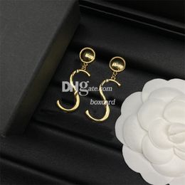 Retro Copper Letter Pendant Earrings Dangles For Women Luxury Gold Plated Earrings Eardrops With Box