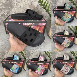 10 days delivered Designer Men Women Sandals with Correct Flower Box Dust Bag Shoes Snake Print Slide Summer Wide Flat Sandal Slipper