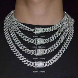 Cuban Necklace Pass Diamond Test Diamond 18k Gold Sterling Silver Cuban Link Chain for Men Hip Hop Necklace 01hxu0