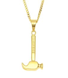 Cool Stainless Steel Necklace 18k Yellow Gold Plated Claw Hammer Pendant Necklace for Men Women Super Cool Hiphop Necklace Jewelry4775486