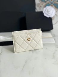 Designer Credit Card Bag Top grade Wallet Authentic Genuine Leather Business Card Clip Wallet Metal Letter Band Box