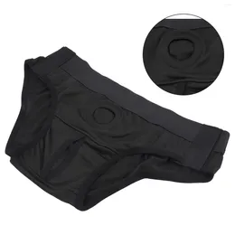 Underpants Sexy Man Adjustable Briefs Panties Hole Solid Black Boxer Shorts And Underwear For Men