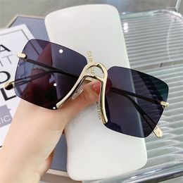 Sunglasses Sighttoo Fashion Rimless Women Brand Designer Gradient Sun Glasses Luxury Trimming Frameless Eyeglasses Ladies