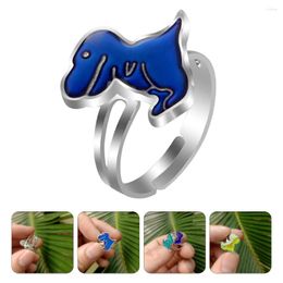 Cluster Rings 3Pcs Colour Change Mood Fashion Finger Kids Dinosaur