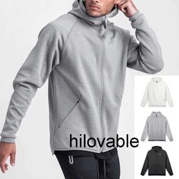 No logo fashions hilovable Spring and Autumn Mens Sweater Loose Solid Colour Hooded Sweater Mens Raglan Sleeve Sports Zipper Coat Mens Clothing