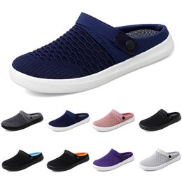 Mesh Slippers Cushion Slip-On summer Women GAI Walking Shoes black pink grey purple Platform Slippers Wedge Female Sneaker TR