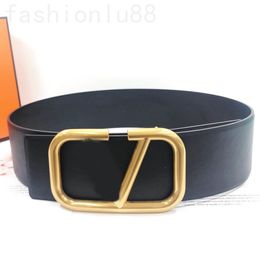 Trendy luxury belt classic cinturon business style valentine s day gift leather belt gold plated buckle pure color mens designer belts fashion YD021 C4