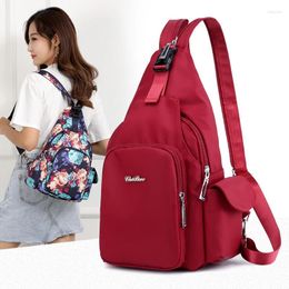 School Bags Women Bag Shoulder Crossbody Chest Dual-Use Versatile Casual Oxford Nylon Canvas Waterproof Mini Small Backpack