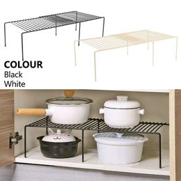 Kitchen Shelf Organizer Iron Storage Rack Stretch Adjustable Shelves Holder Bathroom Cupboard Stand Organiser 240223