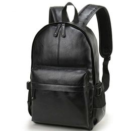 2022Brand Men School Fashion Waterproof Travel Casual Book Bag Male Leather Backpack Purse2949