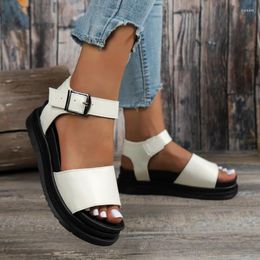 Sandals Ladies Shoes On Sale 2024 Ankle Strap Women Summer Rome Solid Beach Platform Casual Large Size