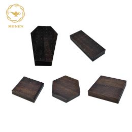 Stud MDNEN Black Walnut Solid Wood Display Stand for 16G/14G/Threadless Piercing Jewellery Stud Earrings Display Stand