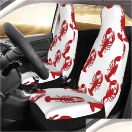 Car Seat Covers Ers Red Lobster Repeating Pattern Er Custom Printing Front Protector Accessories Cushion Set Drop Delivery Automobiles Otzvd