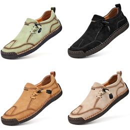 men casual shoes leather black green brown beige red mens trainers sports sneakers size 40-45 GAI